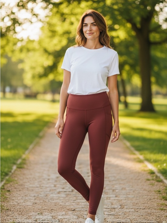 Athleta Pants - Athleta High-Rise Leggings in Deep Rust